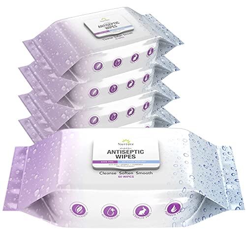 Antibacterial Hand & Body Sanitizing Bathing Wipes (5 Pack) | 300 Large Alcoh...