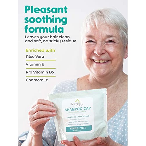 No Water Rinse Free Shampoo Cap (6-Pack) | Microwaveable Shower Cap That Sham...