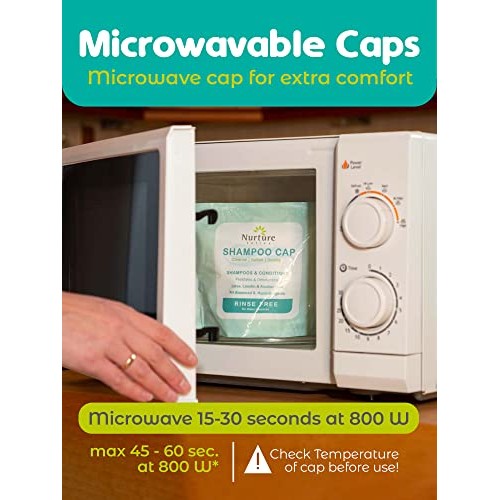 No Water Rinse Free Shampoo Cap (6-Pack) | Microwaveable Shower Cap That Sham...