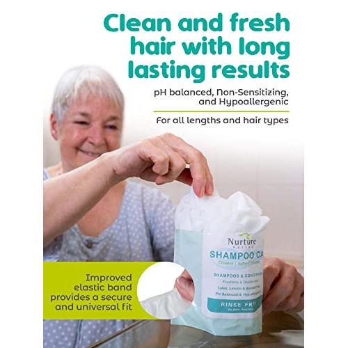 No Water Rinse Free Shampoo Cap (6-Pack) | Microwaveable Shower Cap That Sham...