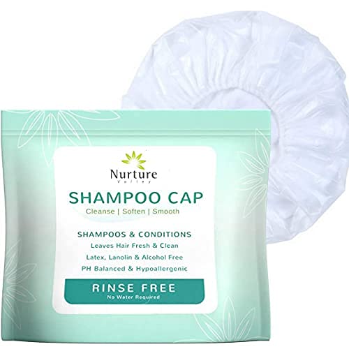 No Water Rinse Free Shampoo Cap (6-Pack) | Microwaveable Shower Cap That Sham...