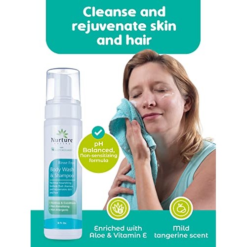 Rinse Free Body Wash & Shampoo | Hospital Grade Full Hair & Body No Water or ...