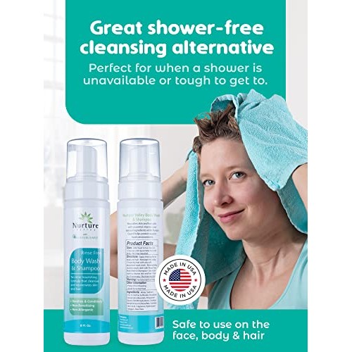 Rinse Free Body Wash & Shampoo | Hospital Grade Full Hair & Body No Water or ...