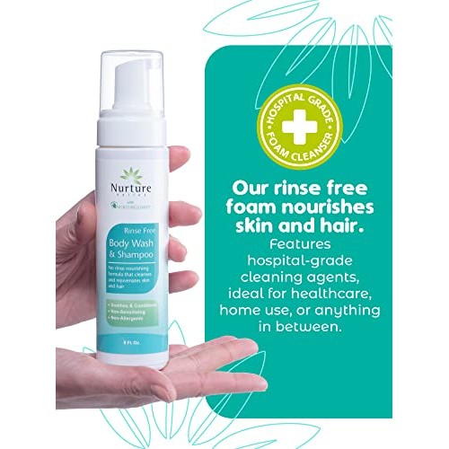 Rinse Free Body Wash & Shampoo | Hospital Grade Full Hair & Body No Water or ...