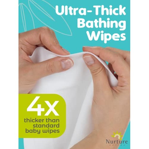 Ultra Thick Rinse Free No Shower Body Bathing Wipes (12 pack) | 120 Extra Lar...