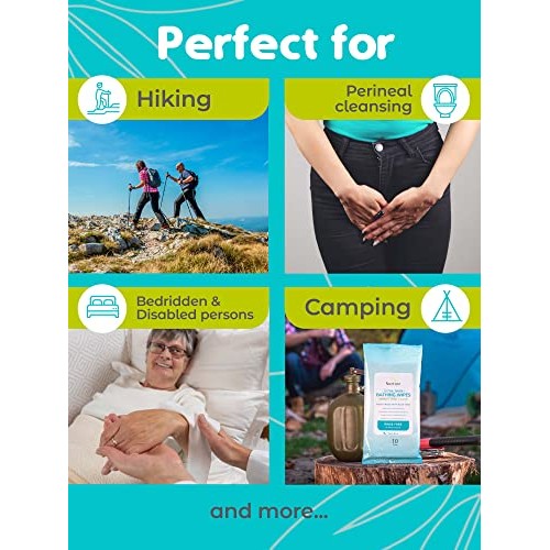 Ultra Thick Rinse Free No Shower Body Bathing Wipes (12 pack) | 120 Extra Lar...