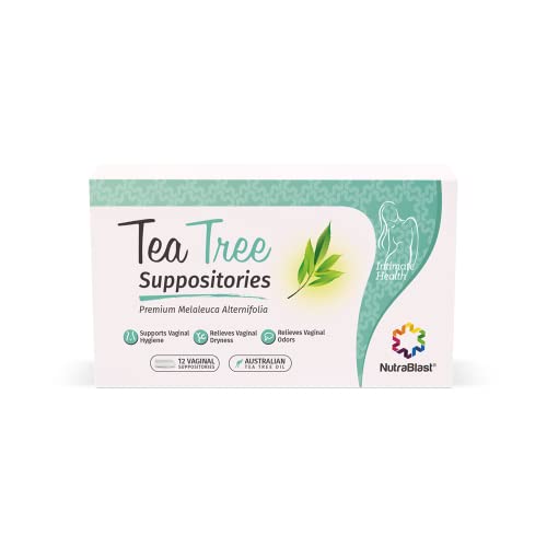 NutraBlast Tea Tree Oil Suppositories (12 Count) | All Natural Intimate Deodo...