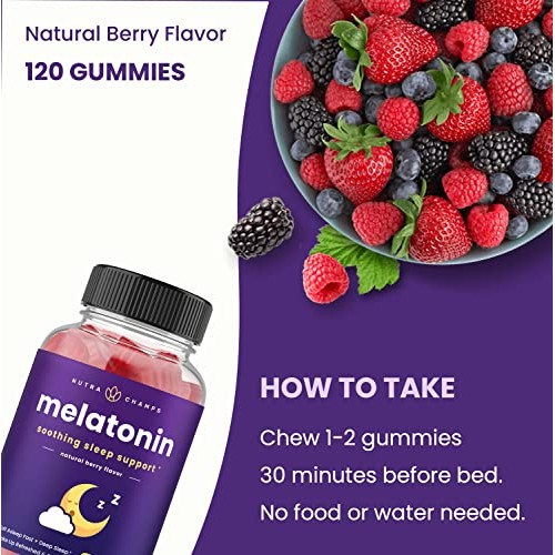 Melatonin Gummies for Kids & Adults | Natural Sleep Aid Drug-Free, Vegan Berr...