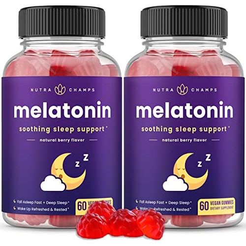 Melatonin Gummies for Kids & Adults | Natural Sleep Aid Drug-Free, Vegan Berr...