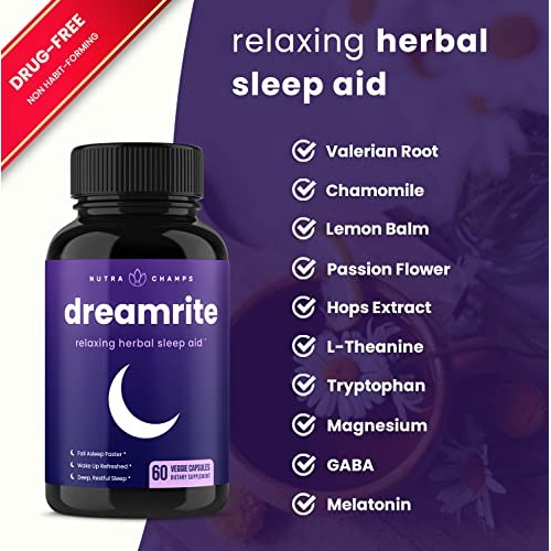 Natural Sleep Aid | Herbal Sleeping Pill for Adults with Melatonin, Magnesium...