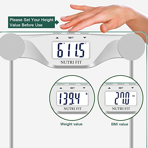NUTRI FIT Digital Body Weight Bathroom Scale BMI, Accurate Weight Measurement...