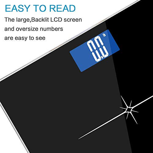 NUTRI FIT Extra-Wide/Ultra-Thick Digital Body Weight Bathroom Scale with 3 In...