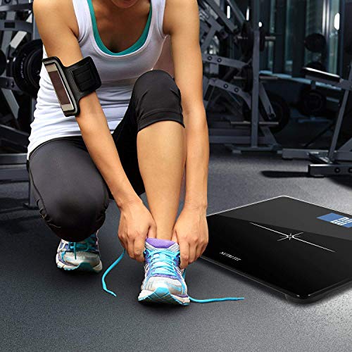 NUTRI FIT Extra-Wide/Ultra-Thick Digital Body Weight Bathroom Scale with 3 In...