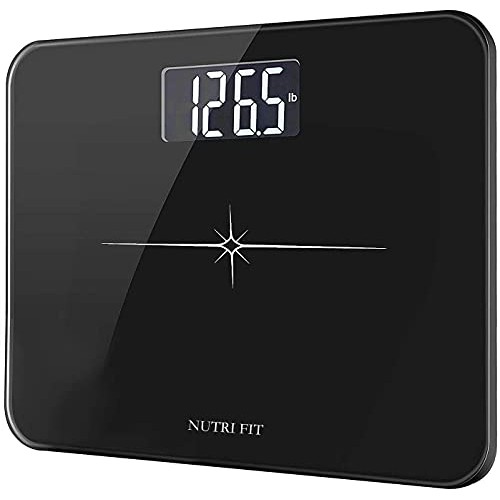 NUTRI FIT Extra-Wide/Ultra-Thick Digital Body Weight Bathroom Scale with 3 In...