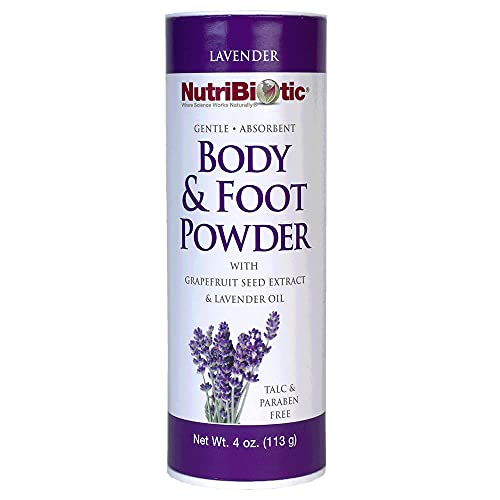 NutriBiotic – Body & Foot Powder with Lavender Essential Oil, 4 Oz | with Gra...