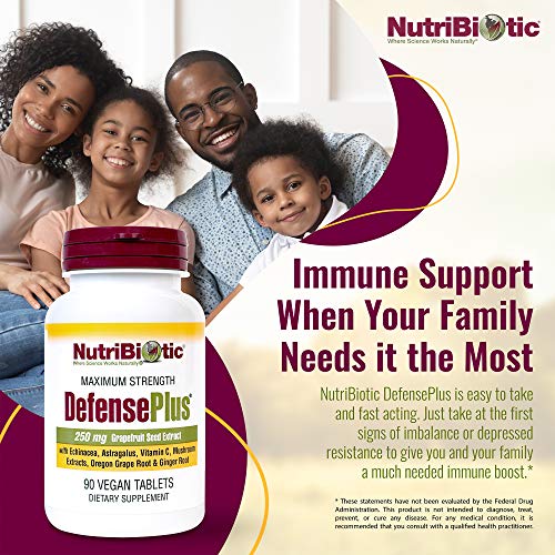 NutriBiotic – DefensePlus, 90 Tablets | 11 in 1 Immune Support with Vitamin C...