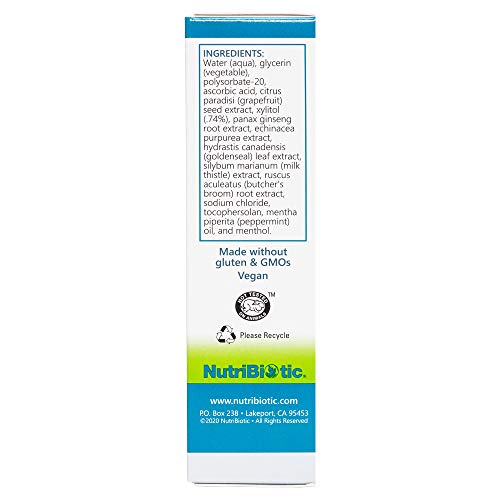NutriBiotic Nasal Spray Plus 1 Fl Oz | Nasal Lubricant Plus GSE, Xylitol & Bo...