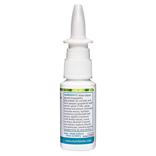 NutriBiotic Nasal Spray Plus 1 Fl Oz | Nasal Lubricant Plus GSE, Xylitol & Bo...