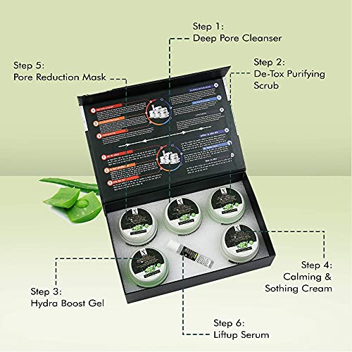 NutriGlow Natural's Aloe Vera & Cucumber Facial Kit For Radiant Skin, Repleni...