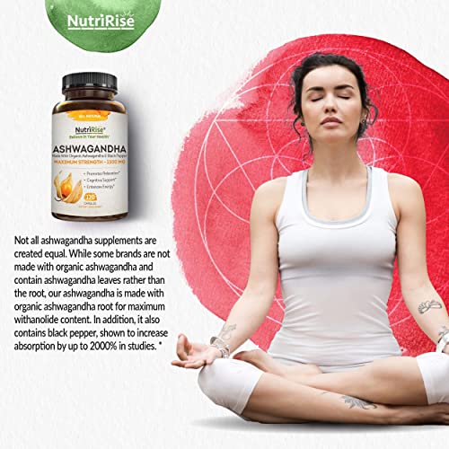 Organic Ashwagandha Capsules - High Potency 1300 mg: Ultimate Natural Sleep S...