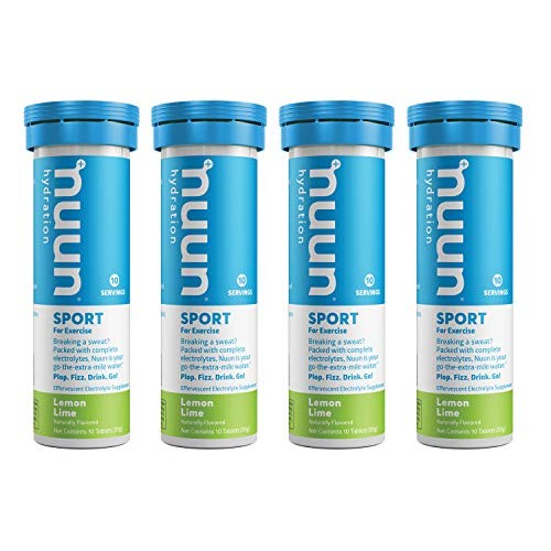 Nuun Sport: Electrolyte Drink Tablets, Lemon Lime, 4 Tubes (40 Servings)