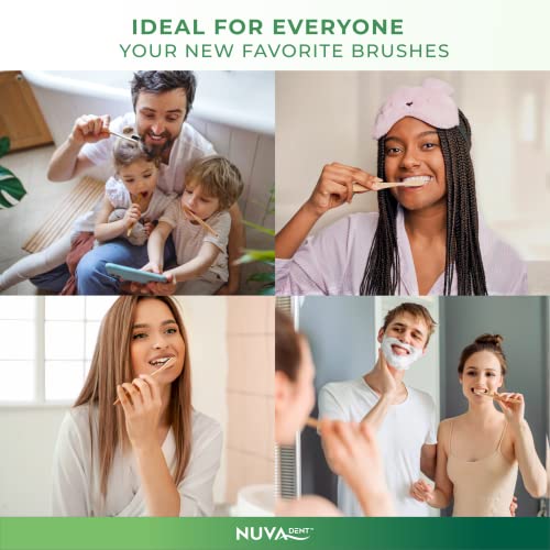 Bamboo Toothbrushes, Charcoal Toothbrushes, Soft Bristle Toothbrush - Natural...