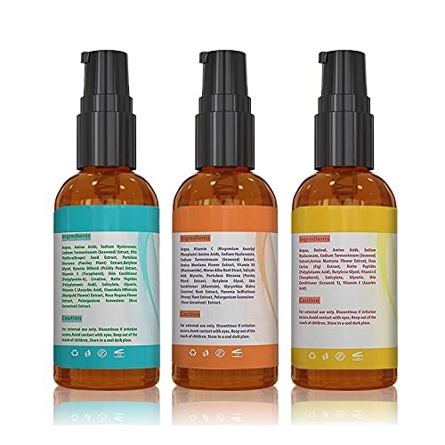 NUVA SKIN - 3 Pack Anti Aging Serum for Face - Vitamin C Serum for Face, Reti...