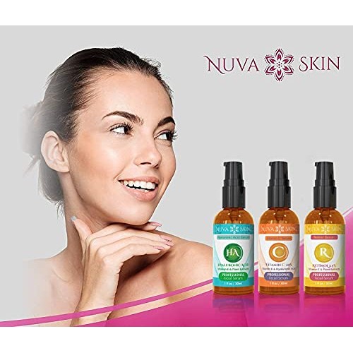 NUVA SKIN - 3 Pack Anti Aging Serum for Face - Vitamin C Serum for Face, Reti...