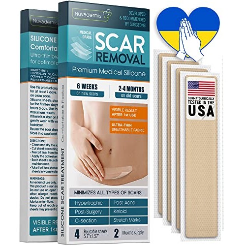 Silicone Scar Sheets, Strips, Tape - Keloid, C-Section, Surgical - Scars Remo...