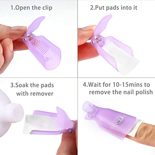 INFILILA Nail Polish Remover Clip Set-20pcs Nail Clip Caps Nail Soak Off Clip...