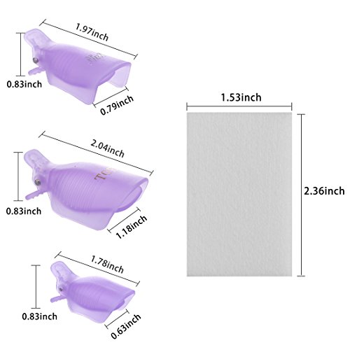 INFILILA Nail Polish Remover Clip Set-20pcs Nail Clip Caps Nail Soak Off Clip...