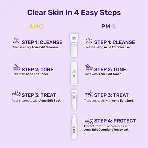 NxN Acne Treatment Kit 4-Step Clear Skin System with Salicylic Acid, Probioti...
