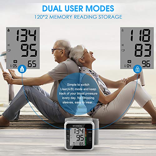 Blood Pressure Monitor, NYANDU Wrist BP Monitor Irregular Heart Beat Detectio...