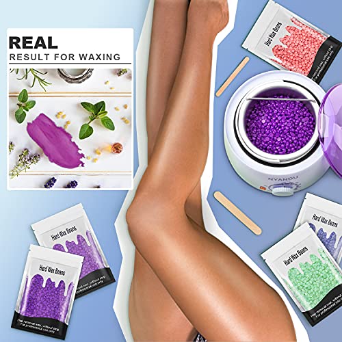 Waxing Kit for Women Men, NYANDU Wax Warmer for Hair Removal, 17.6 oz Wax Bea...