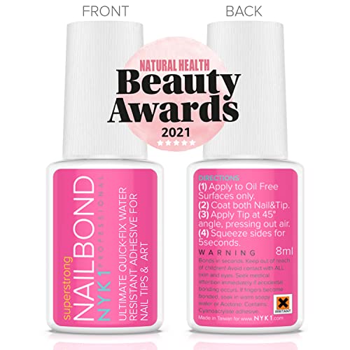 Super Strong Nail Glue For Acrylic Nails, Nail Tips and Press on Nails (8ml) ...