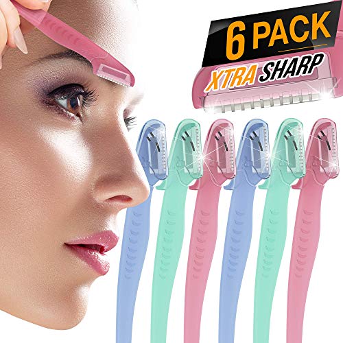 6 Pack Nylea Eyebrow Razor Trimmer [Extra Precision] Disposable Facial Hair S...