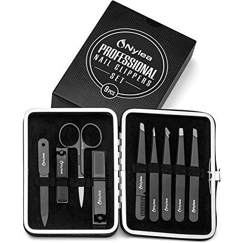 Nylea Tweezers Set and Nail Clippers for Men and Women - Stainless Steel for ...