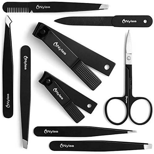 Nylea Tweezers Set and Nail Clippers for Men and Women - Stainless Steel for ...