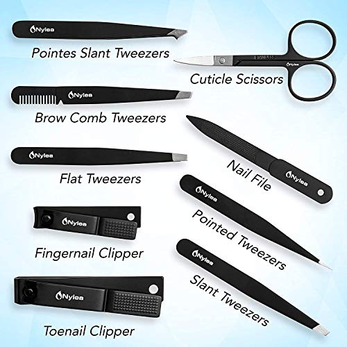 Nylea Tweezers Set and Nail Clippers for Men and Women - Stainless Steel for ...