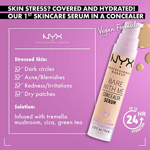 NYX PROFESSIONAL MAKEUP Bare With Me Concealer Serum, Vanilla, 0.32 Ounce