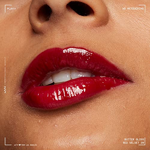 NYX PROFESSIONAL MAKEUP Butter Gloss, Non-Sticky Lip Gloss - Red Velvet (Deep...