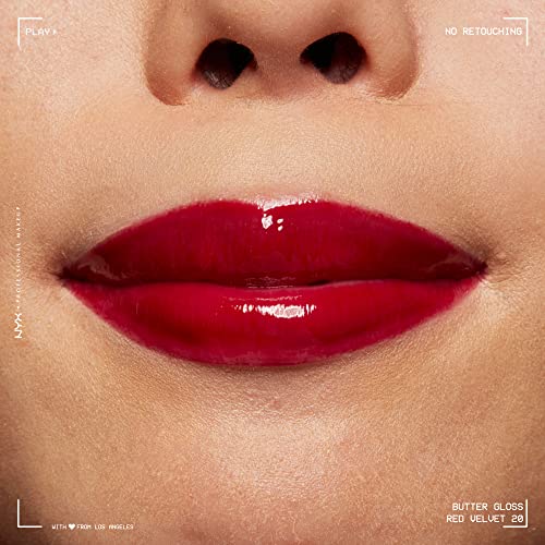 NYX PROFESSIONAL MAKEUP Butter Gloss, Non-Sticky Lip Gloss - Red Velvet (Deep...