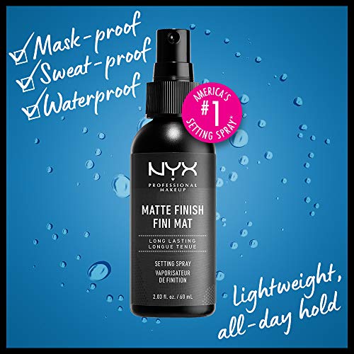 NYX PROFESSIONAL MAKEUP Makeup Setting Spray, Matte Finish , 2.03 Fl Oz (Pack...