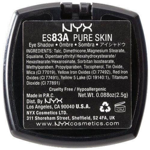 NYX Professional Makeup Single Eyeshadow, Pure Skin, 2.4 g