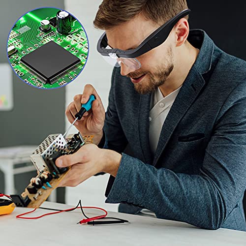 Head Magnifying Glass with Light Rechargeable Headband Magnifier for Close Wo...