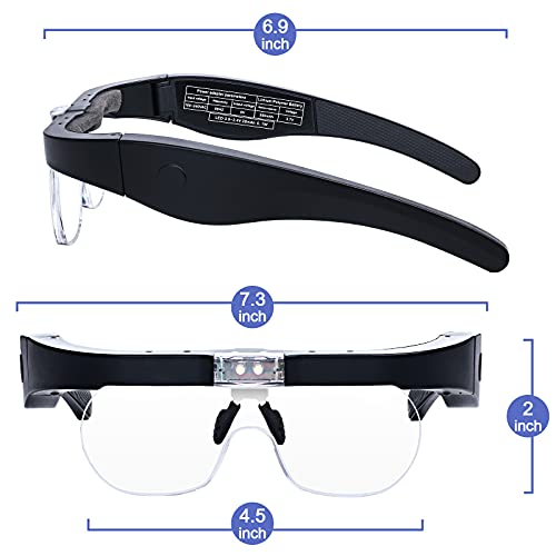 Head Magnifying Glass with Light Rechargeable Headband Magnifier for Close Wo...