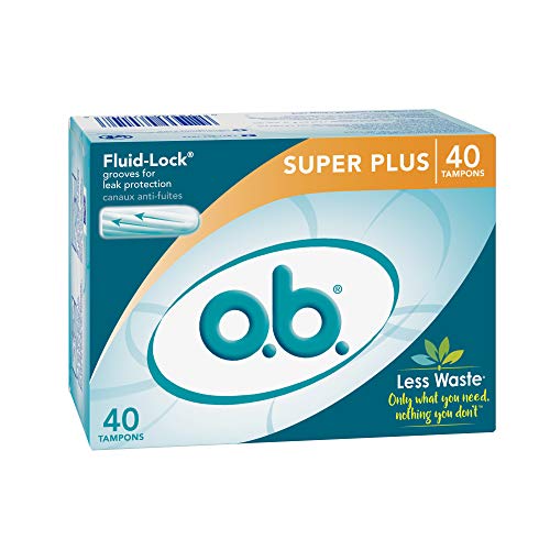 o.b. Applicator Free Digital Tampons, Super Plus - 40 Count, saSAXDS