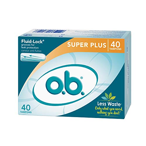 o.b. Applicator Free Digital Tampons, Super Plus - 40 Count, saSAXDS