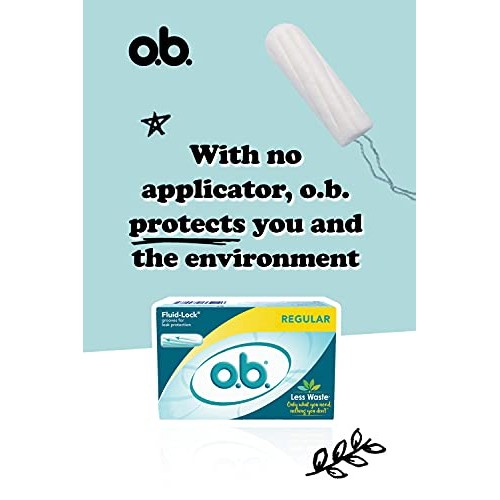 o.b. Original Non-Applicator Tampons, Regular, Super, & Super Plus Absorbanci...