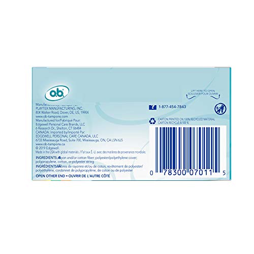 o.b. Original Non-Applicator Tampons, Regular, Super, & Super Plus Absorbanci...